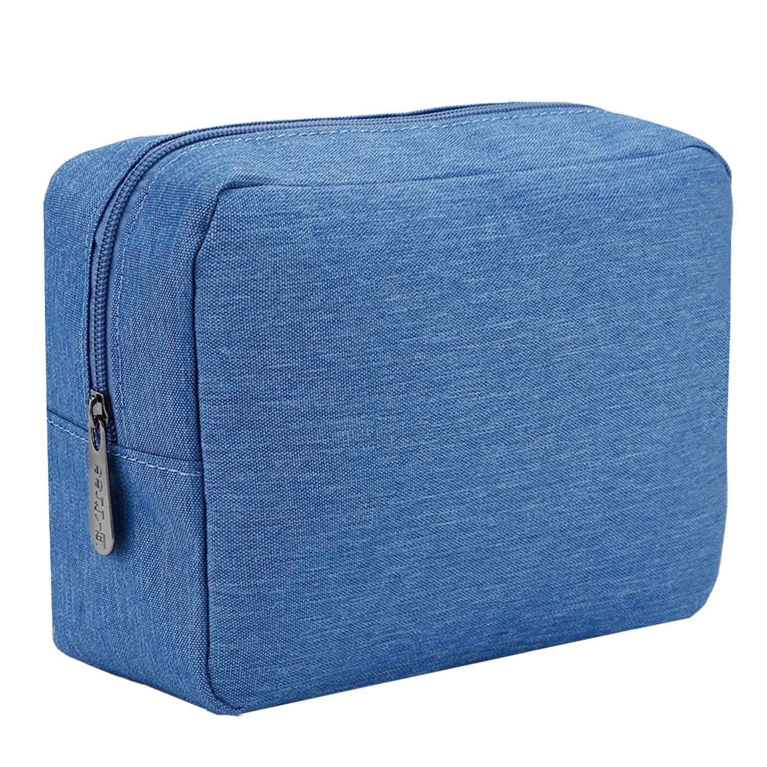 E-Tree 10 inches Canvas Zippered Blue Cosmetic Travel Bag