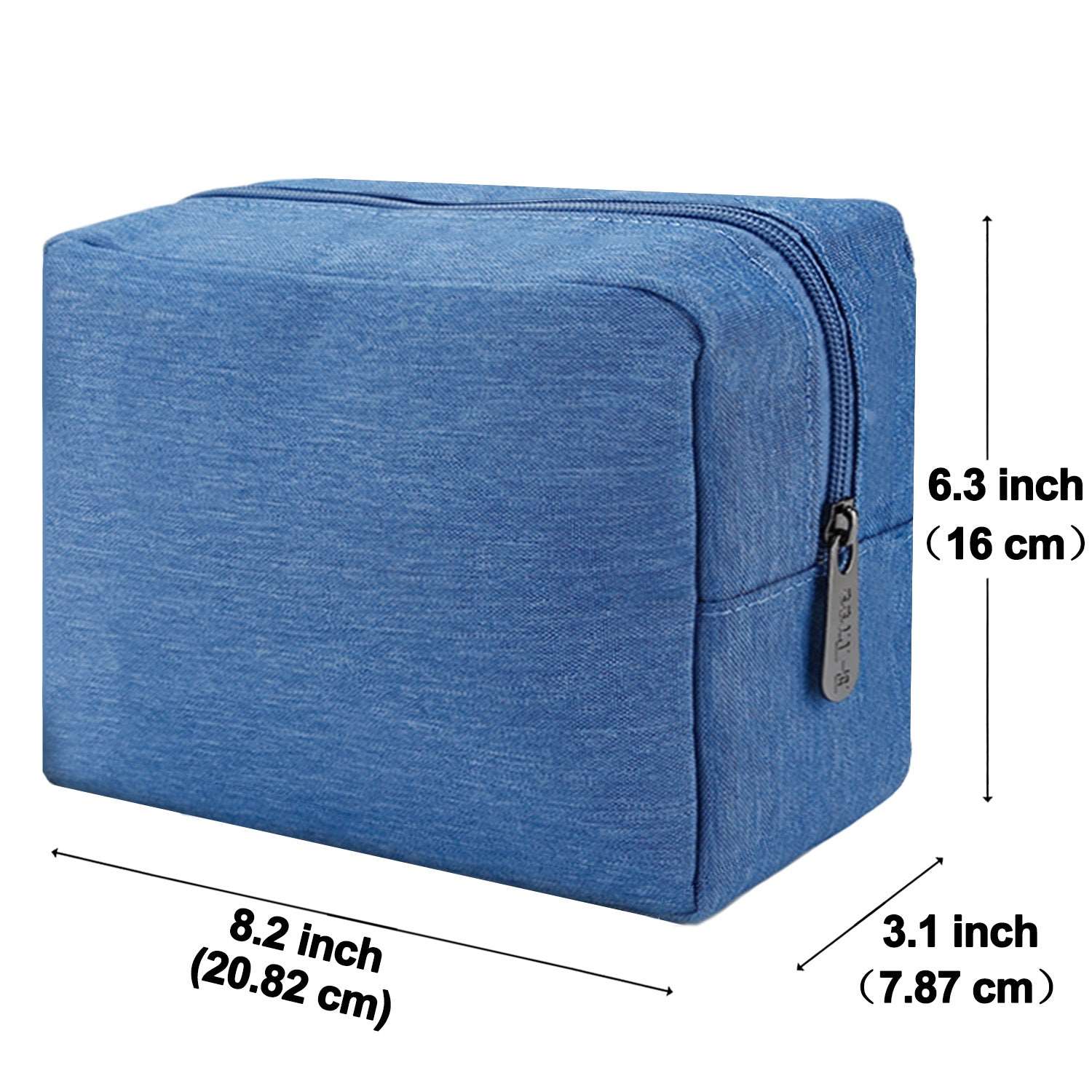 E-Tree 10 inches Canvas Zippered Blue Cosmetic Travel Bag