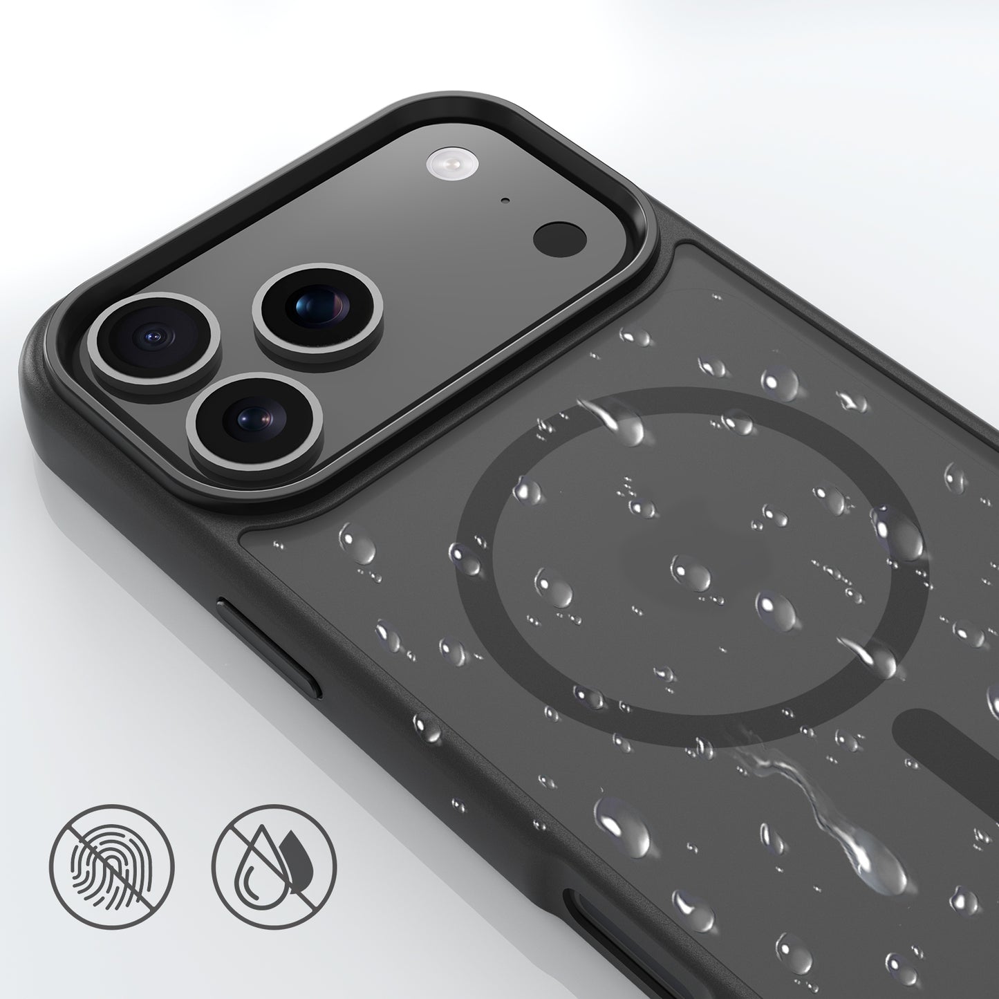 High Quality Phone Cover with Grip Pattern Smoothly Touching Case for iPhone 17 Pro Black