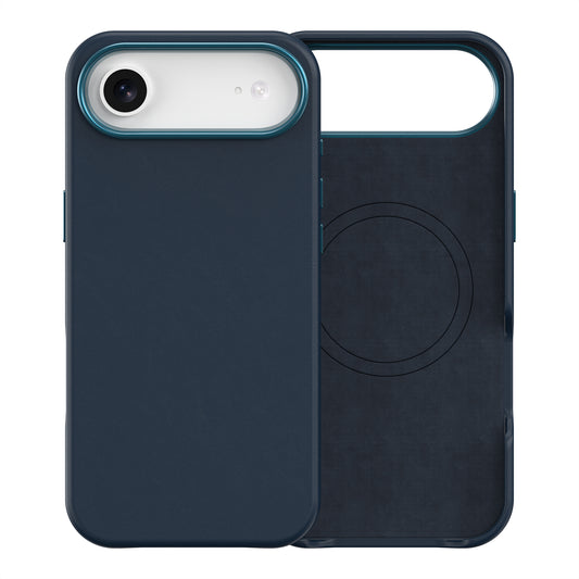 Plain PU Leather with Magsafe Phone Cover for iPhone 17 Air Navy