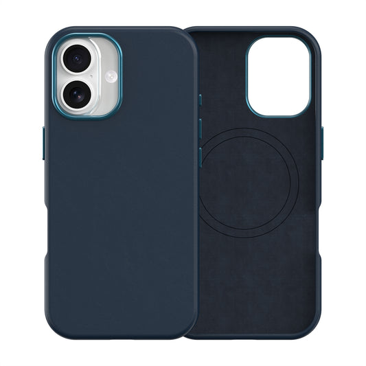 Plain PU Leather with Magsafe Phone Cover for iPhone 17 Navy