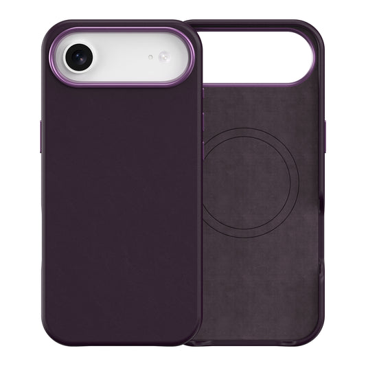 Plain PU Leather with Magsafe Phone Cover for iPhone 17 Air Purple