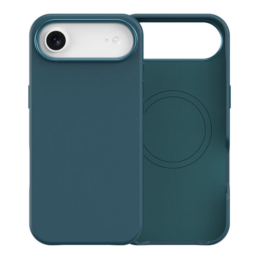 Plain PU Leather with Magsafe Phone Cover for iPhone 17 Air Ocean Blue