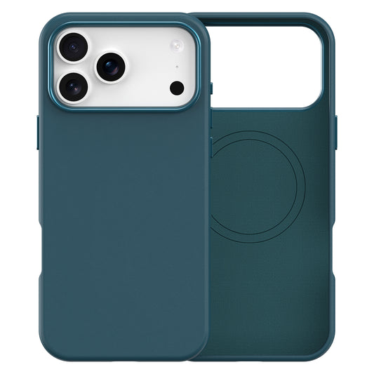 Plain PU Leather with Magsafe Phone Cover for iPhone 17 Pro  Max Ocean Blue