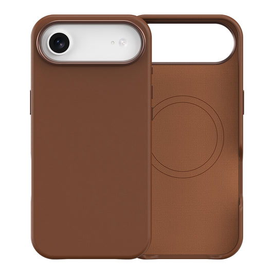 Plain PU Leather with Magsafe Phone Cover for iPhone 17 Air Brown
