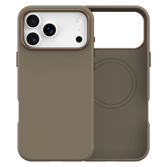 Plain PU Leather with Magsafe Phone Cover for iPhone 17 Pro Max Khali