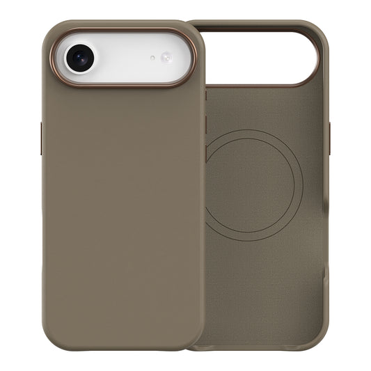 Plain PU Leather with Magsafe Phone Cover for iPhone 17 Air  Khaki