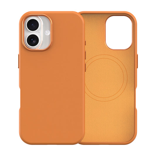 Plain PU Leather with Magsafe Phone Cover for iPhone 17 Orange
