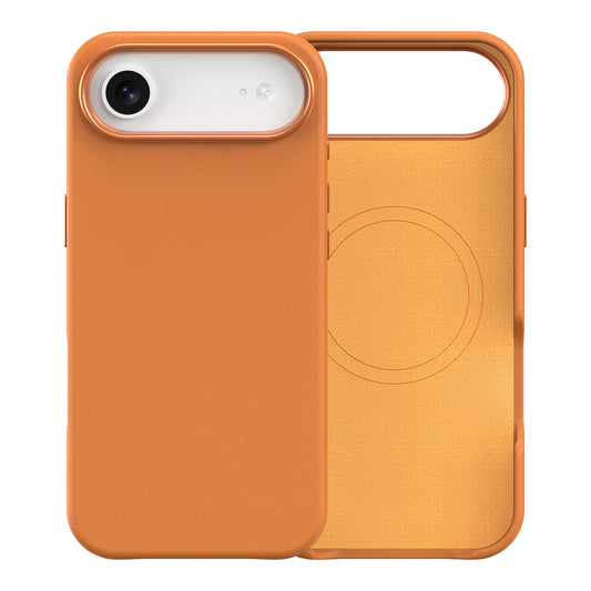 Plain PU Leather with Magsafe Phone Cover for iPhone 17 Air Orange