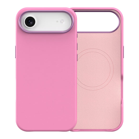 Plain PU Leather with Magsafe Phone Cover for iPhone 17 Air Hot Pink