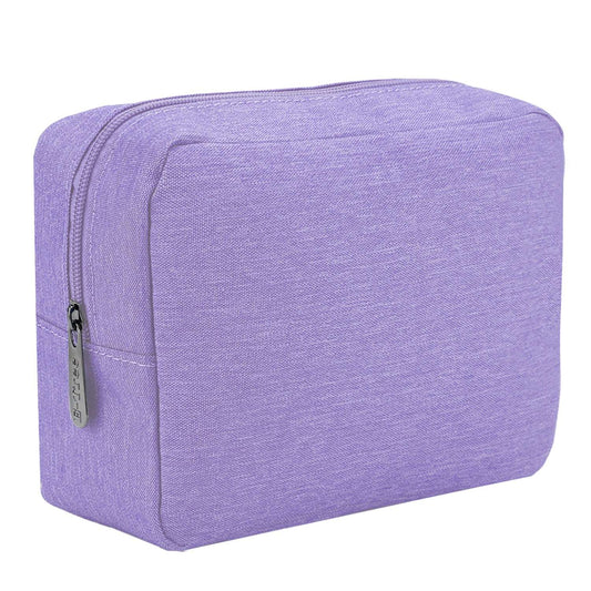 E-Tree 10 inches Canvas Zippered Purple Cosmetic Travel Bag
