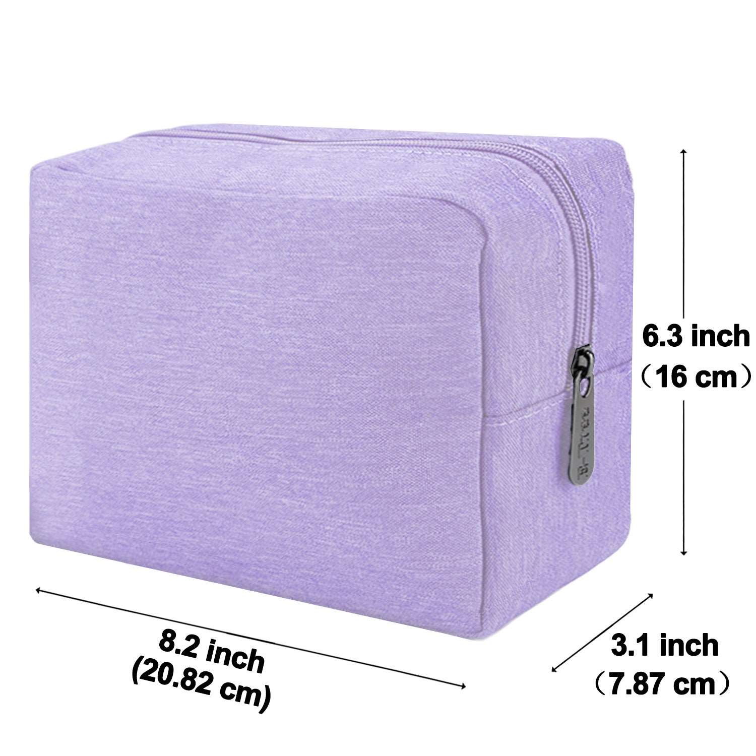 E-Tree 10 inches Canvas Zippered Purple Cosmetic Travel Bag