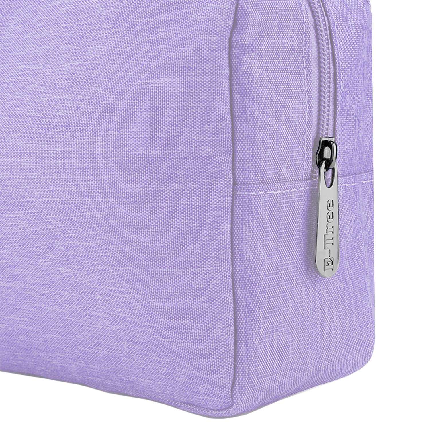 E-Tree 10 inches Canvas Zippered Purple Cosmetic Travel Bag