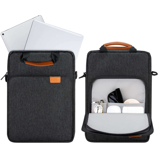 E-Tree 13 inch Black Laptop Sleeve with Shoulder Strap and Handle