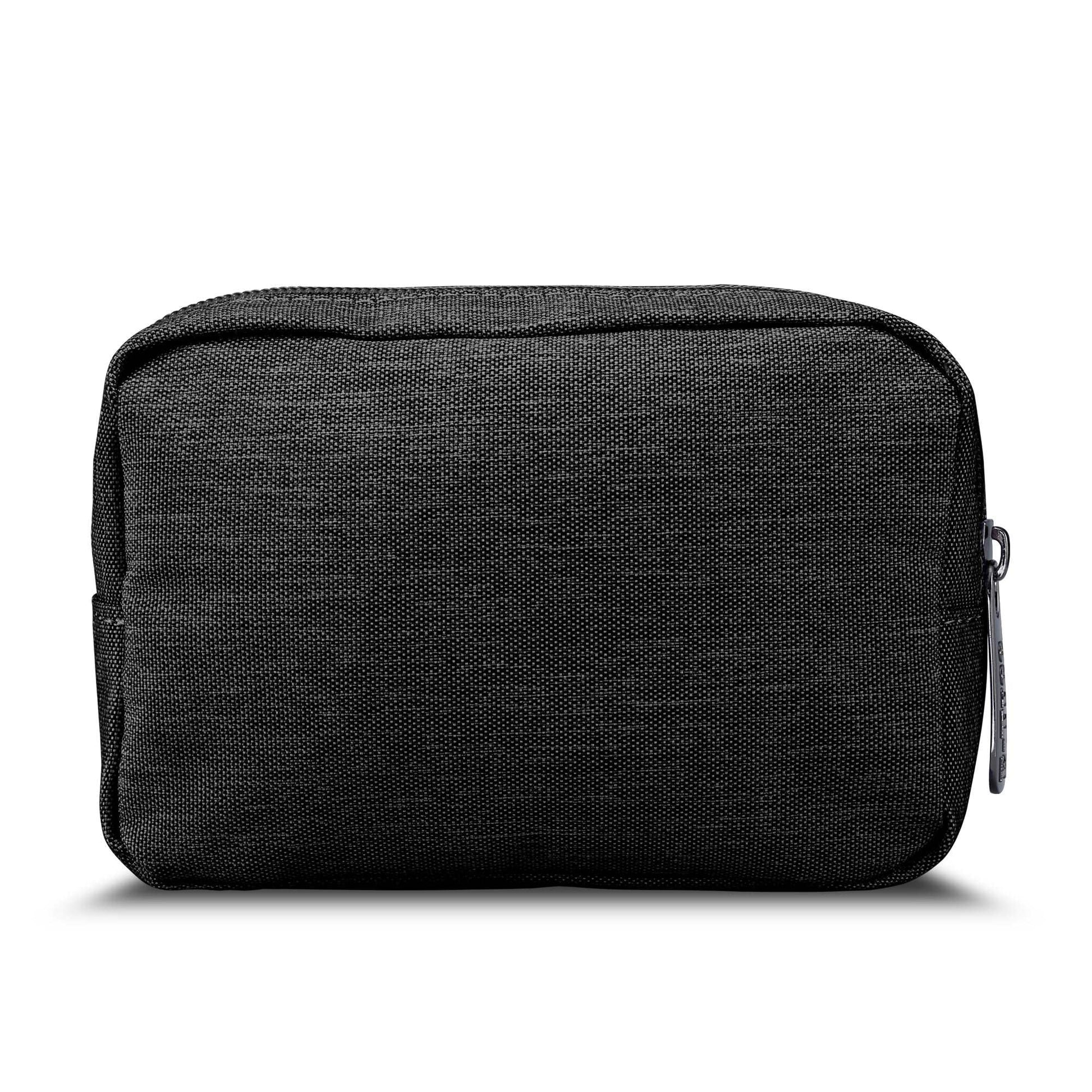 E-Tree 7 inches Canvas Zippered Black Cosmetic Travel Bag