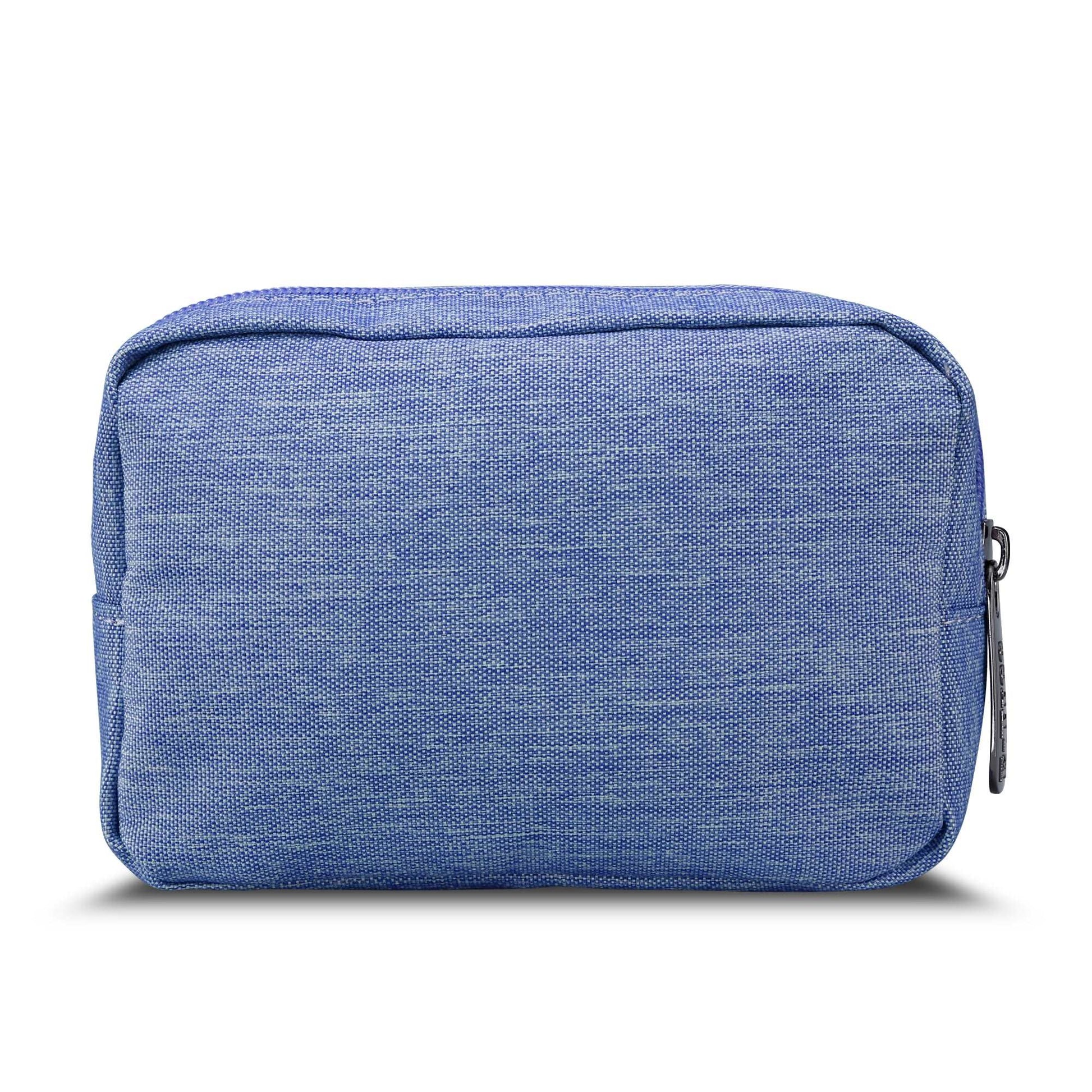 E-Tree 7 inches Canvas Zippered Blue Cosmetic Travel Bag