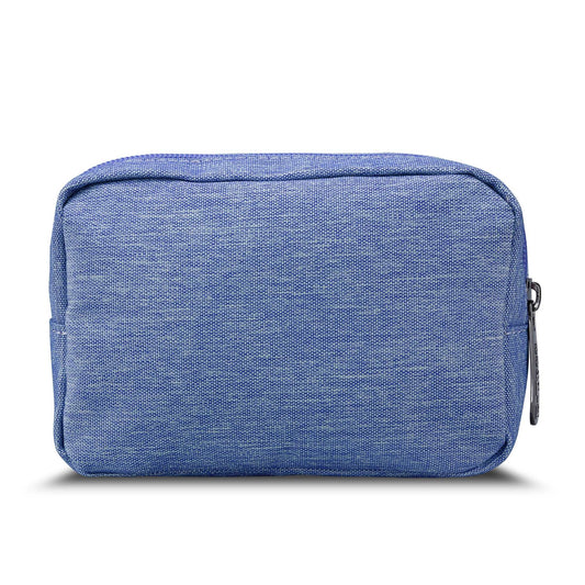 E-Tree 7 inches Canvas Zippered Blue Cosmetic Travel Bag