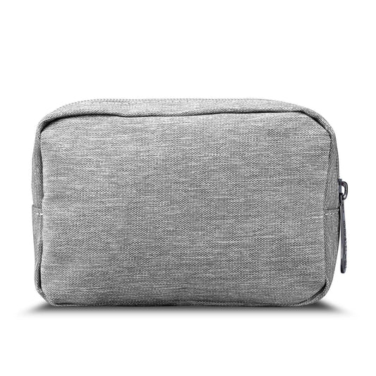 E-Tree 7 inches Canvas Zippered Grey Cosmetic Travel Bag