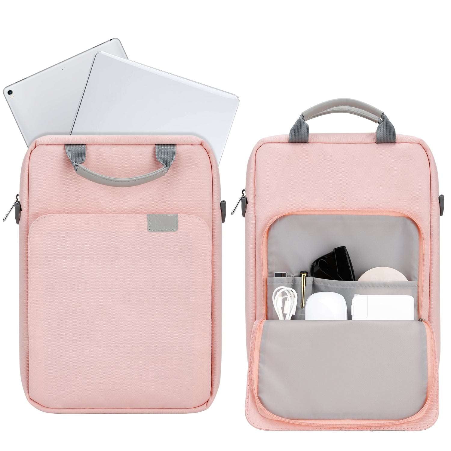 E-Tree 13 inch Pink Laptop Sleeve with Shoulder Strap and Handle