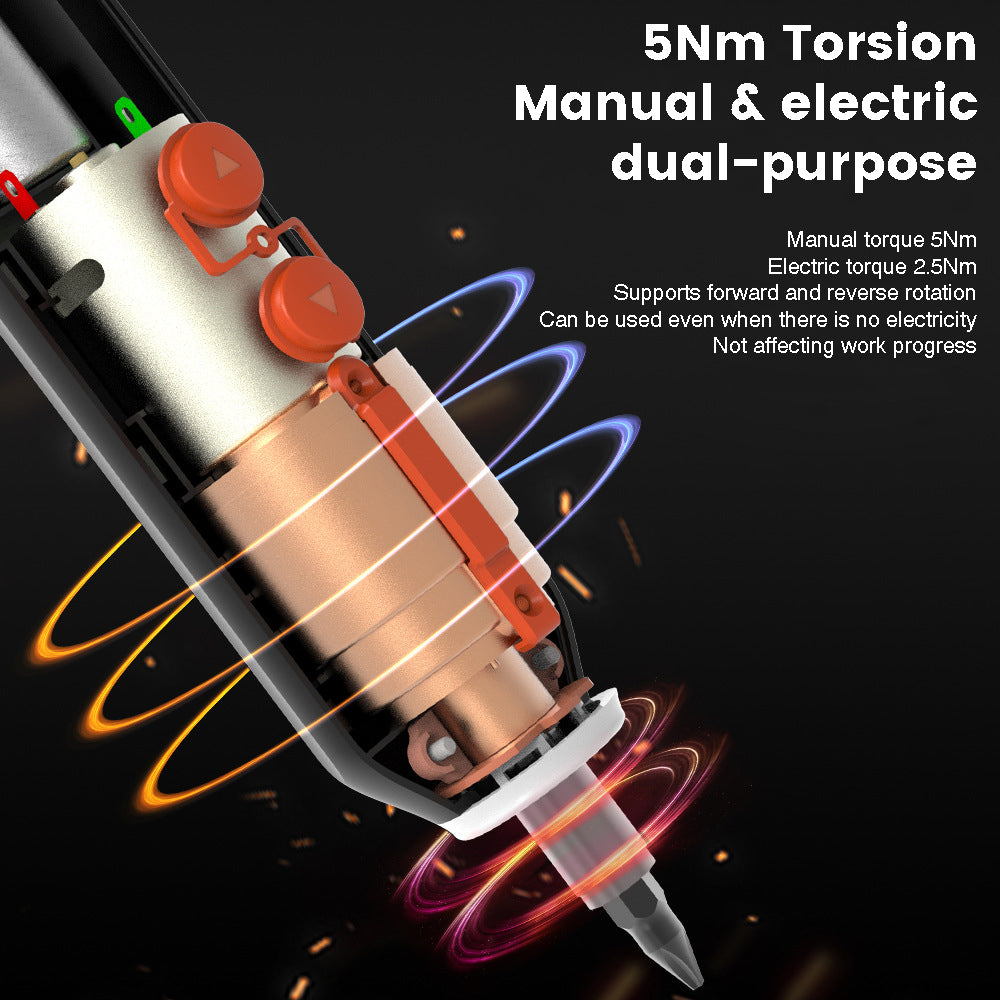 24-in-1 High-Torque Electric Screwdriver Set Suitable For Repairing Home Appliances With Lighted Lithium Battery Home Improvement Tools