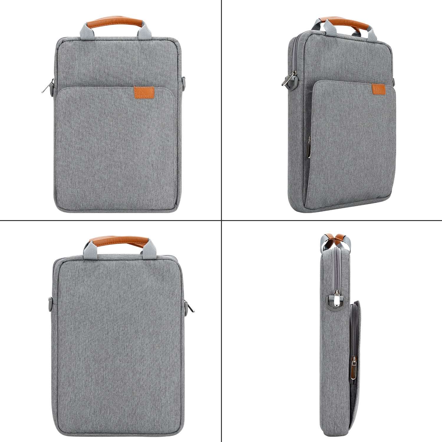 E-Tree 13 inch Grey Laptop Sleeve with Shoulder Strap and Handle