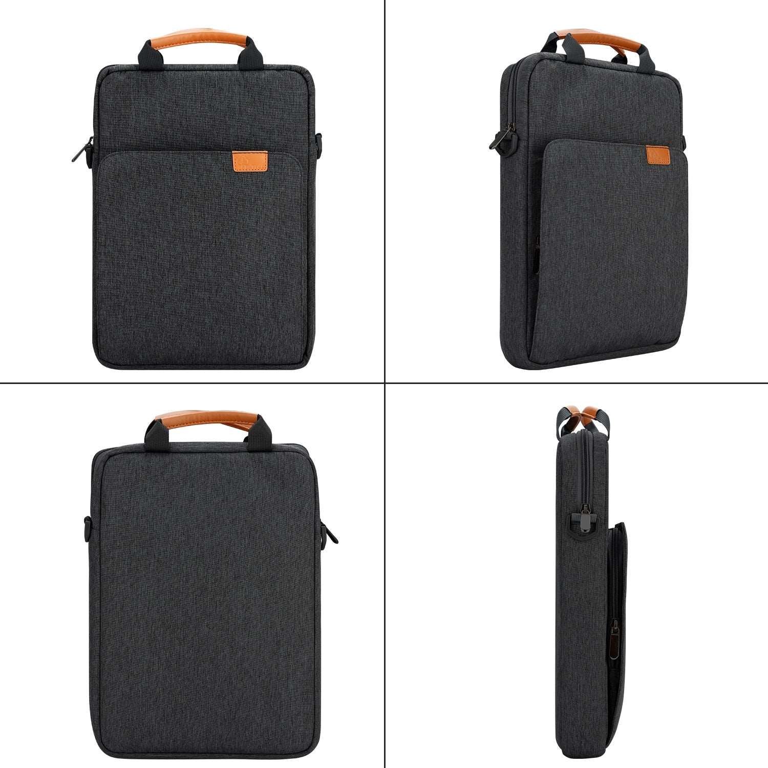 E-Tree 13 inch Black Laptop Sleeve with Shoulder Strap and Handle