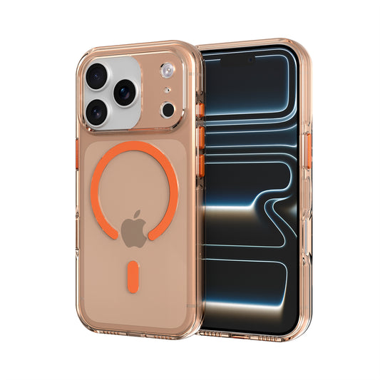 High Quality Clear Cover With Magnets for iPhone 17 Pro Max Orange