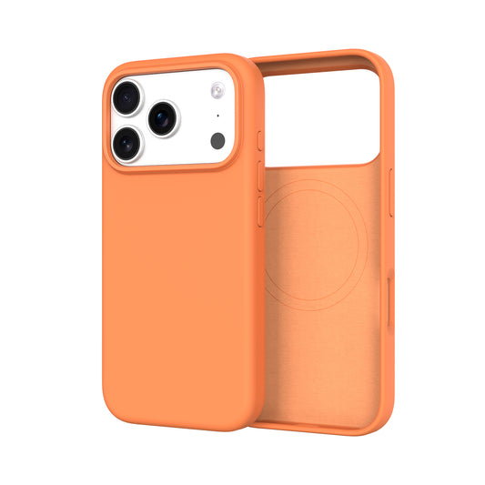 Silicone Case With Magnetic For iPhone 17 Pro Orange