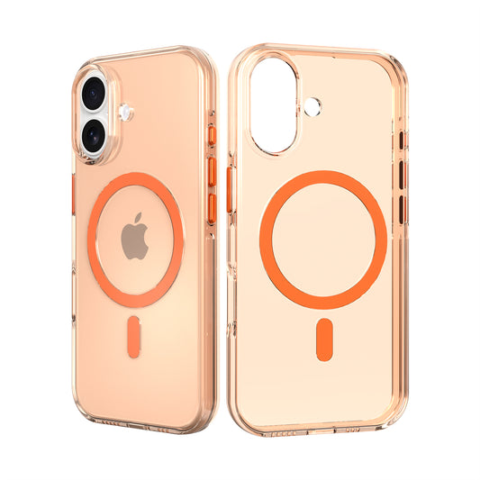 High Quality Clear Cover With Magnets for iPhone 17 Orange