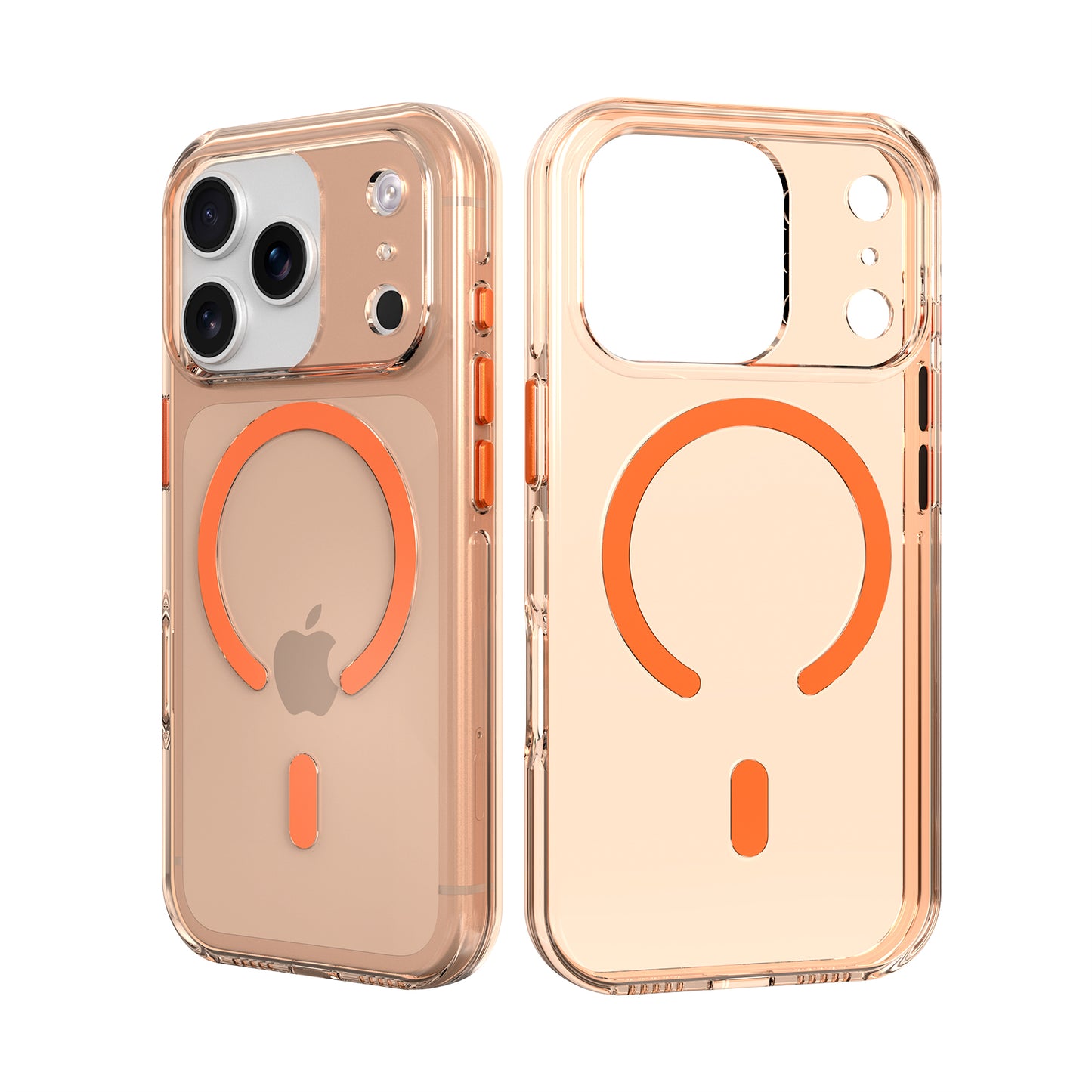 High Quality Clear Cover With Magnets for iPhone 17 Pro Max Orange