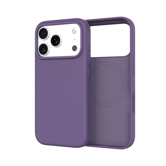 Silicone Case With Magnetic For iPhone 17 Pro Purple