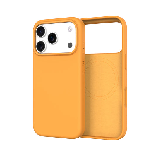 Silicone Case With Magnetic For iPhone 17 Pro pale orange