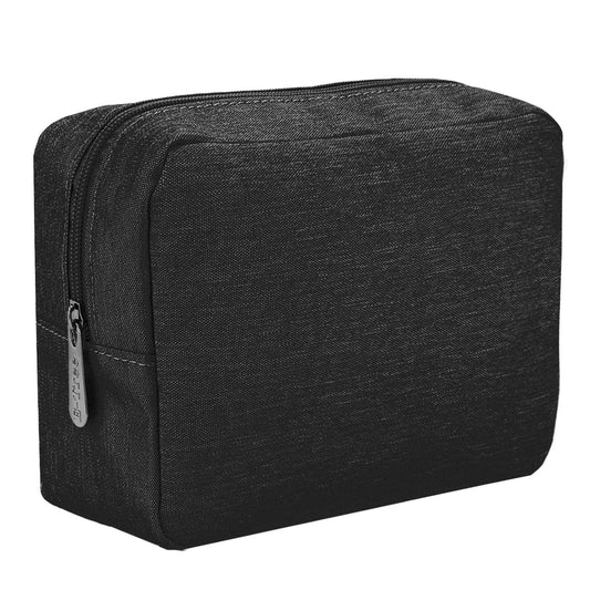 E-Tree 10 inches Canvas Zippered Black Cosmetic Travel Bag