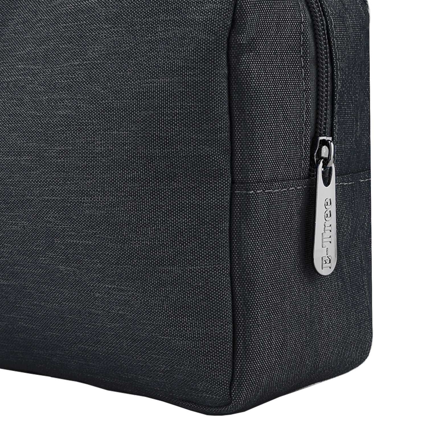 E-Tree 10 inches Canvas Zippered Black Cosmetic Travel Bag