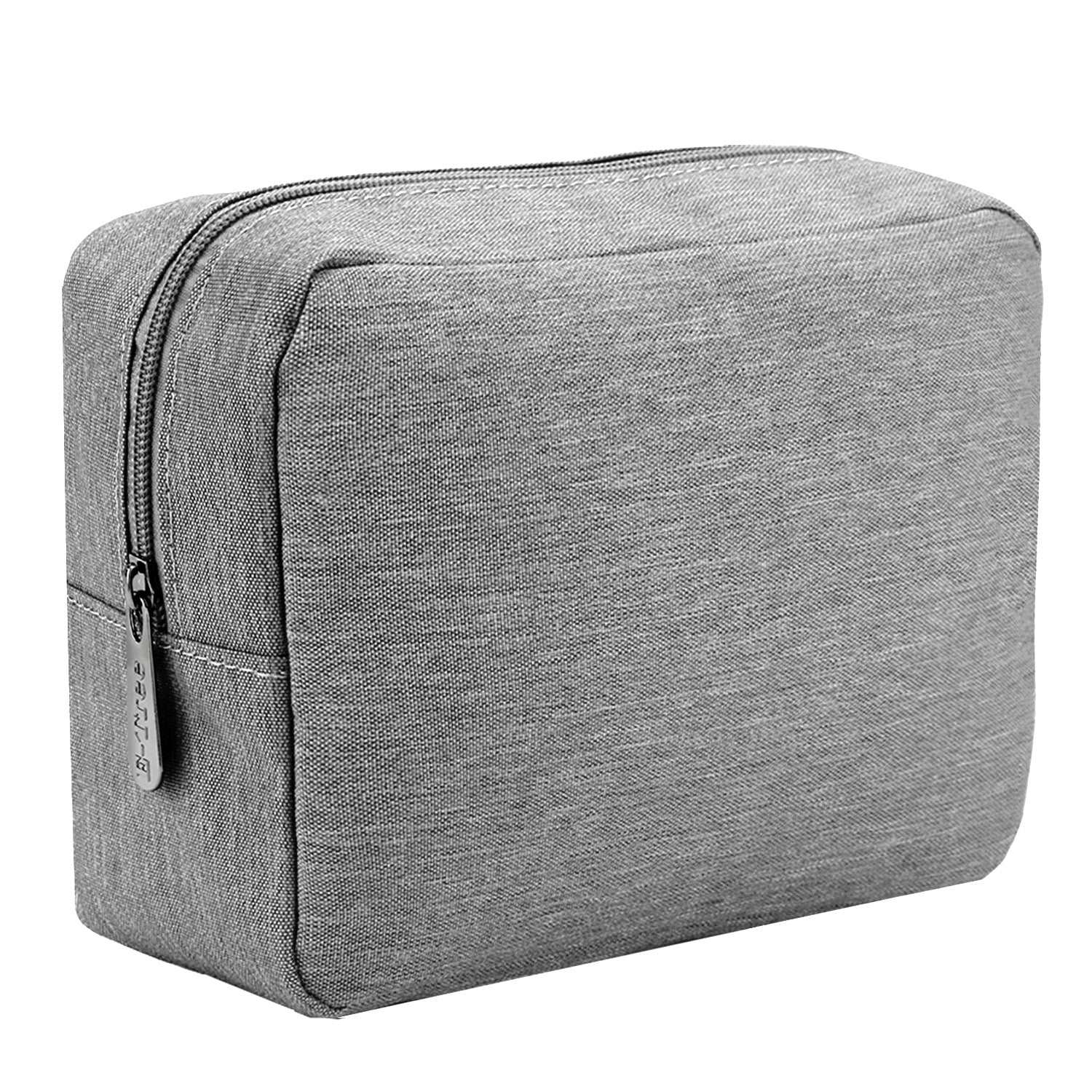 E-Tree 10 inches Canvas Zippered Grey Cosmetic Travel Bag