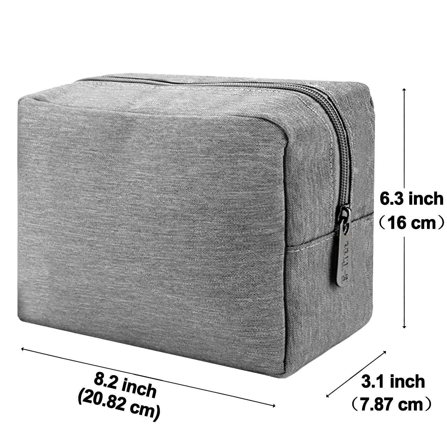 E-Tree 10 inches Canvas Zippered Grey Cosmetic Travel Bag