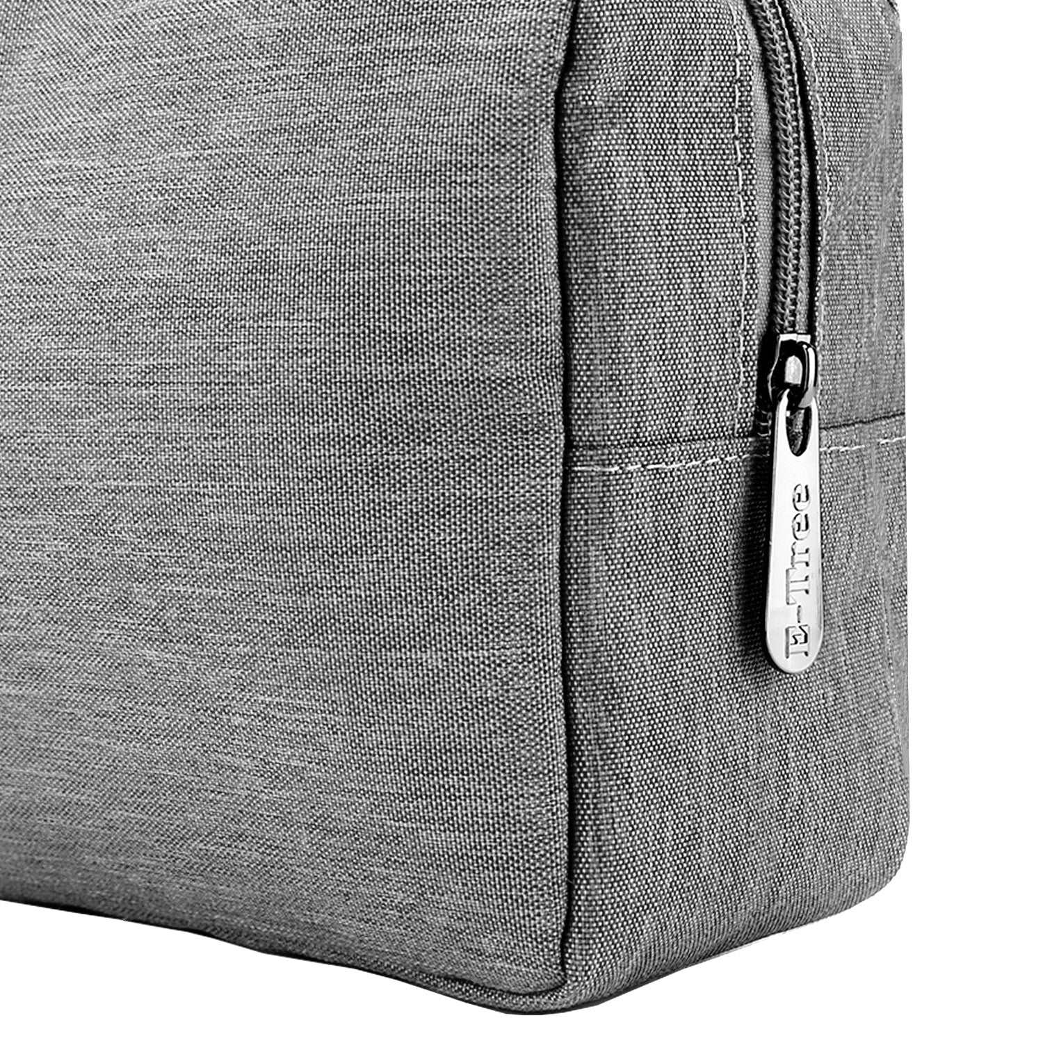 E-Tree 10 inches Canvas Zippered Grey Cosmetic Travel Bag