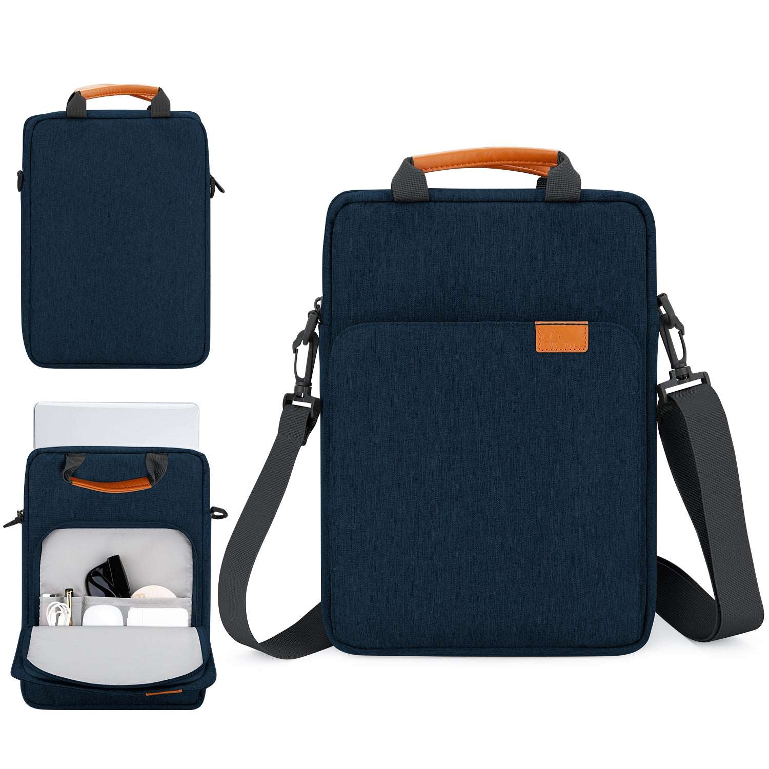 E-Tree 13 inch Blue Laptop Sleeve with Shoulder Strap and Handle