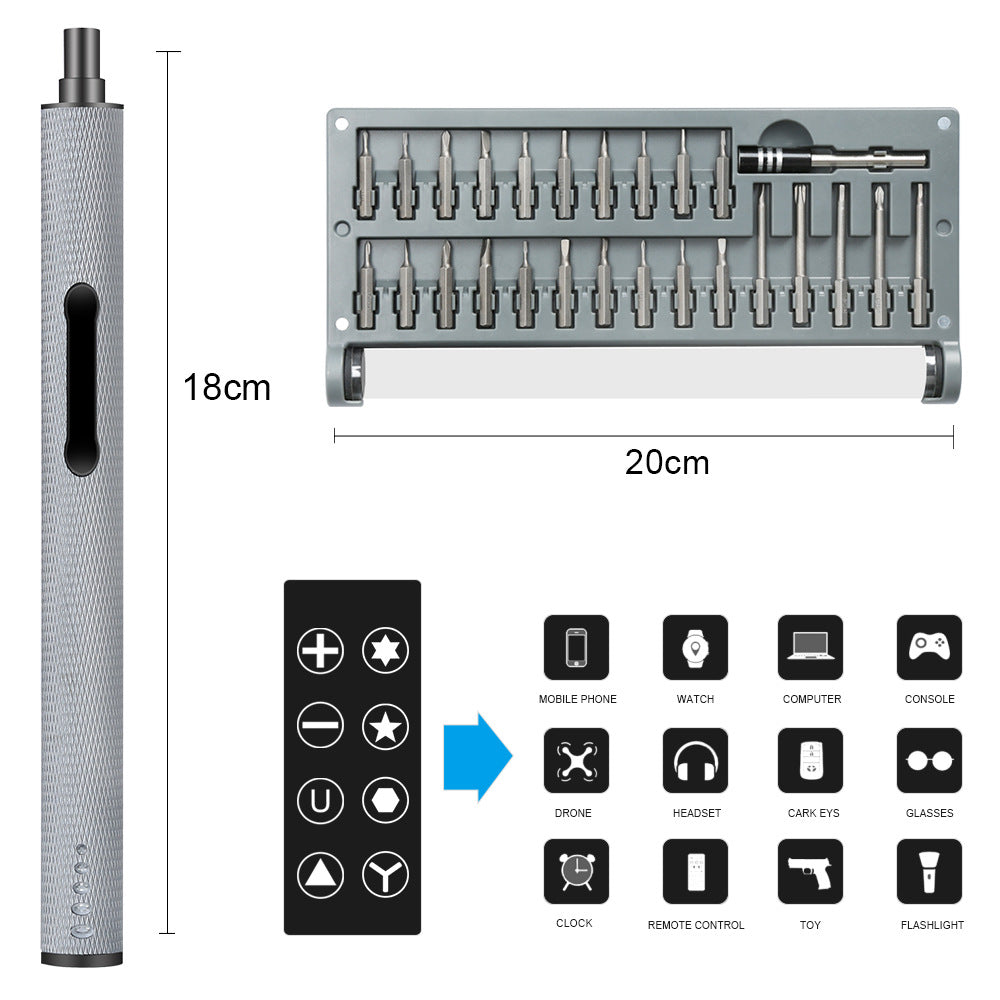 Mini 59-in-1 illuminated mini electric screwdriver USB rechargeable