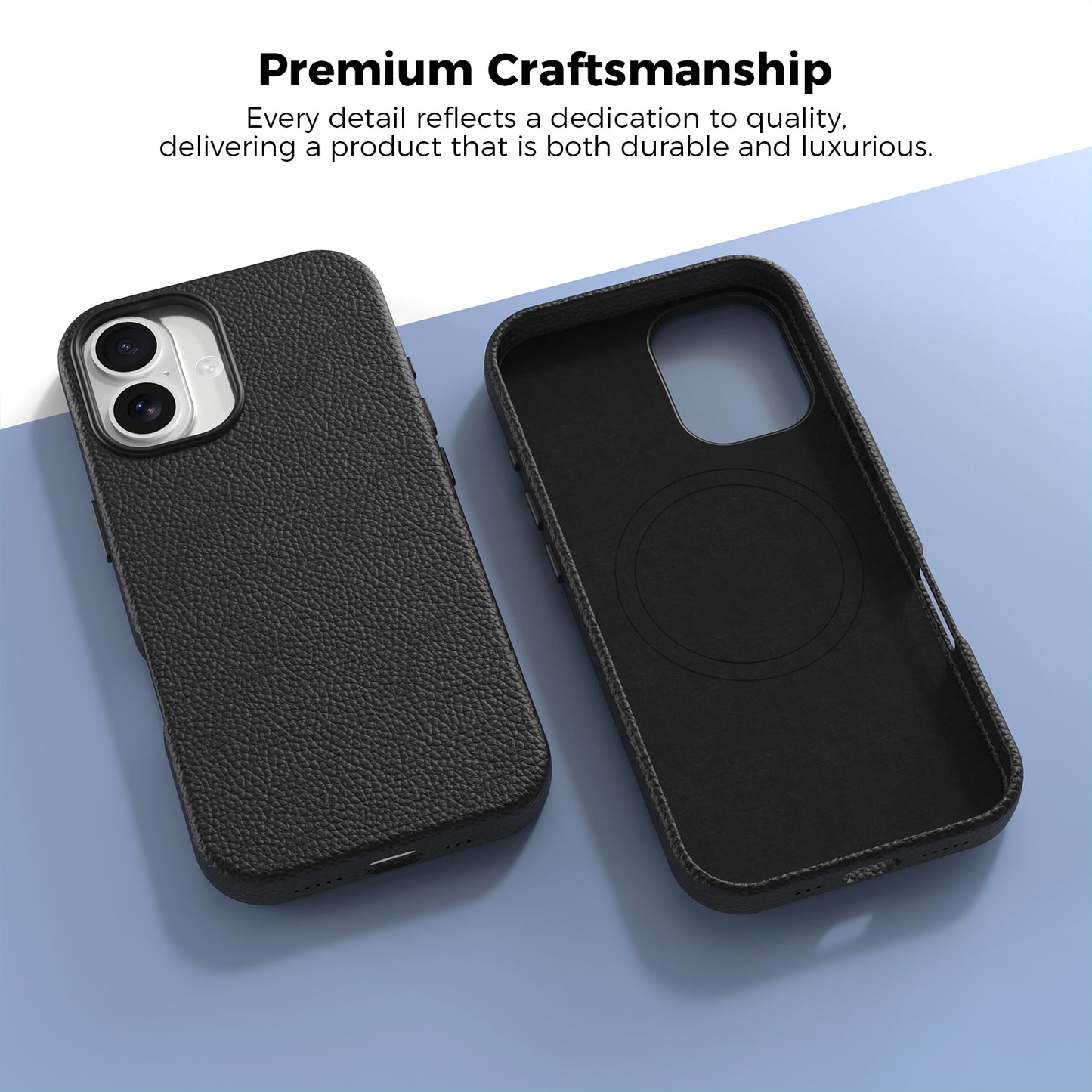 Vegan Leather Cover for iPhone 17 Black