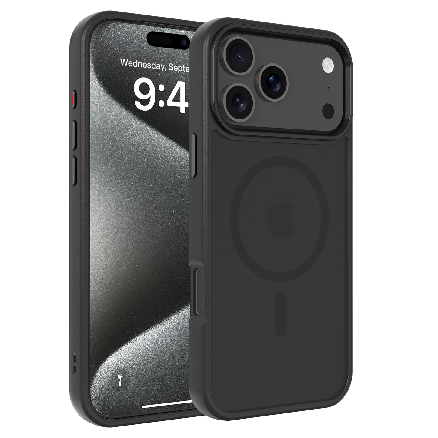 High Quality Phone Cover with Grip Pattern Smoothly Touching Case for iPhone 17 Pro Max Black