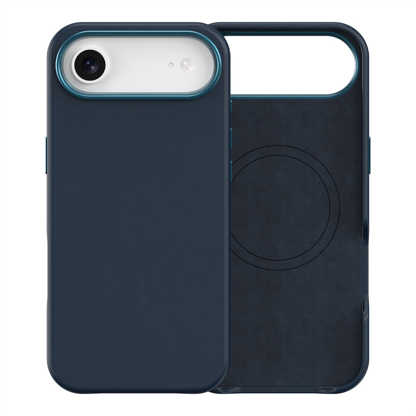 Plain PU Leather with Magsafe Phone Cover for iPhone 17 Air Navy