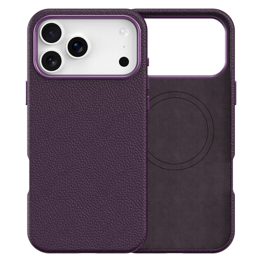 Vegan Leather Cover for iPhone 17 Pro Max Purple