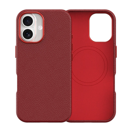 Vegan Leather Cover for iPhone 17 Red
