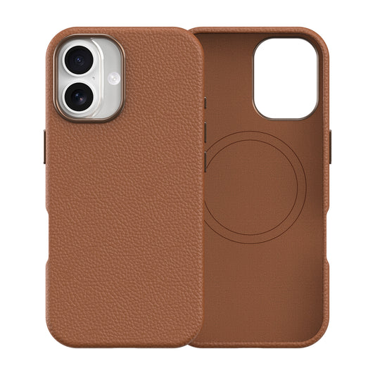 Vegan Leather Cover for iPhone 17 Brown