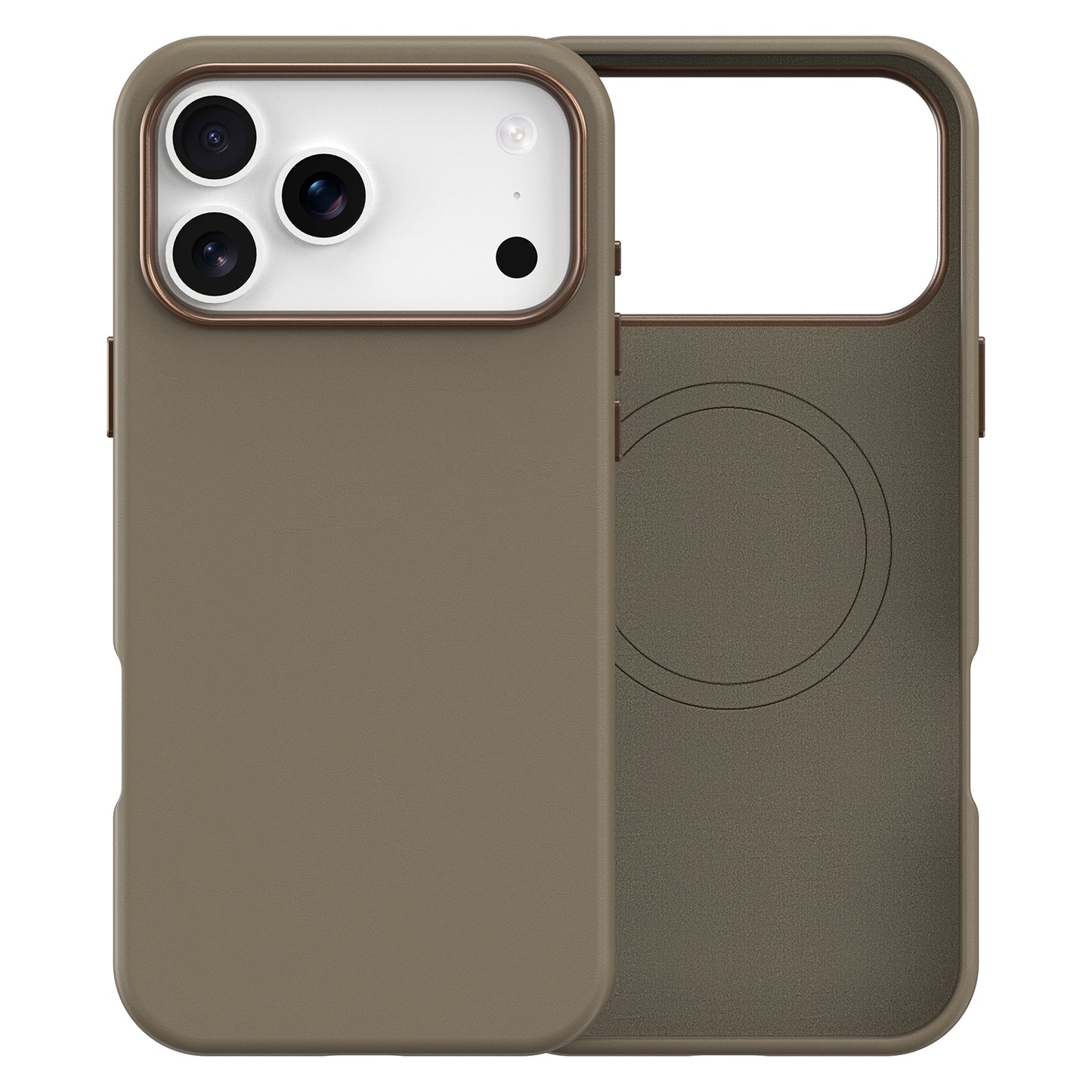 Plain PU Leather with Magsafe Phone Cover for iPhone 17 Pro Khali