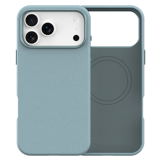 Vegan Leather Cover for iPhone 17 Pro Max Light Blue