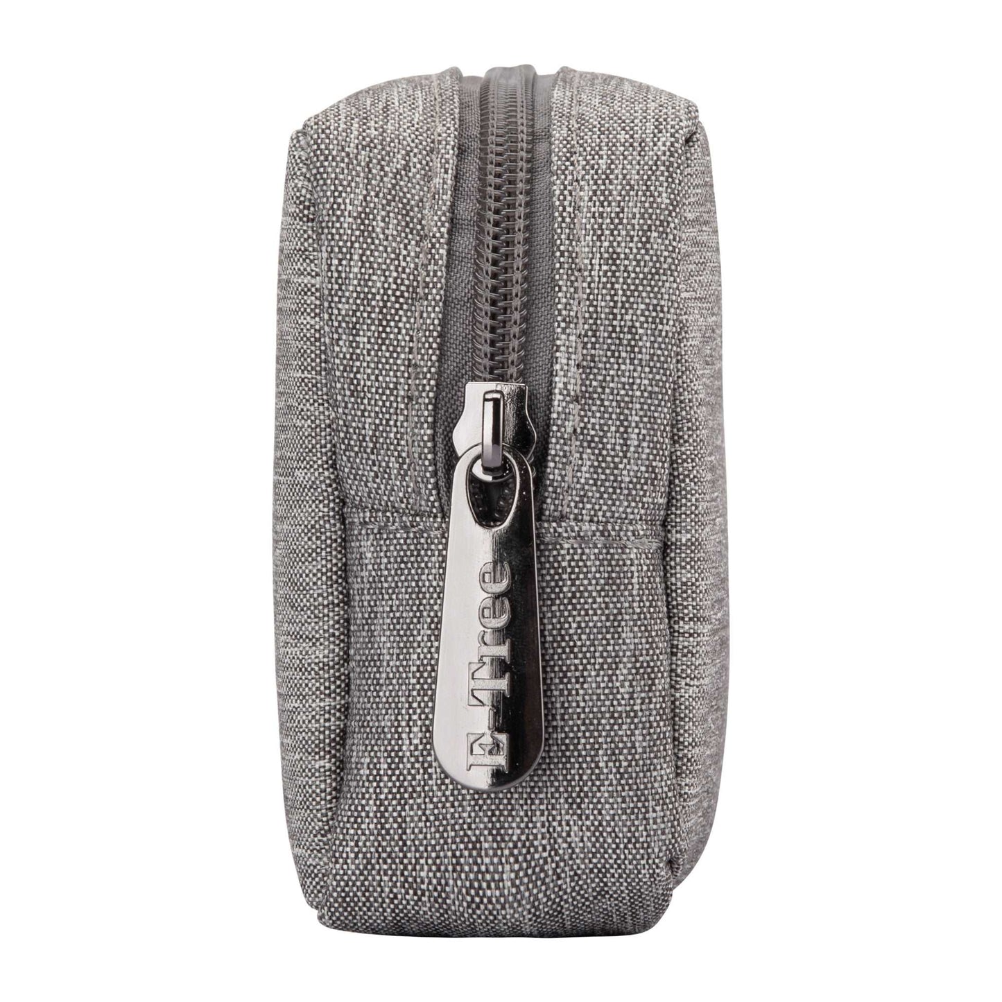 E-Tree 7 inches Canvas Zippered Grey Cosmetic Travel Bag