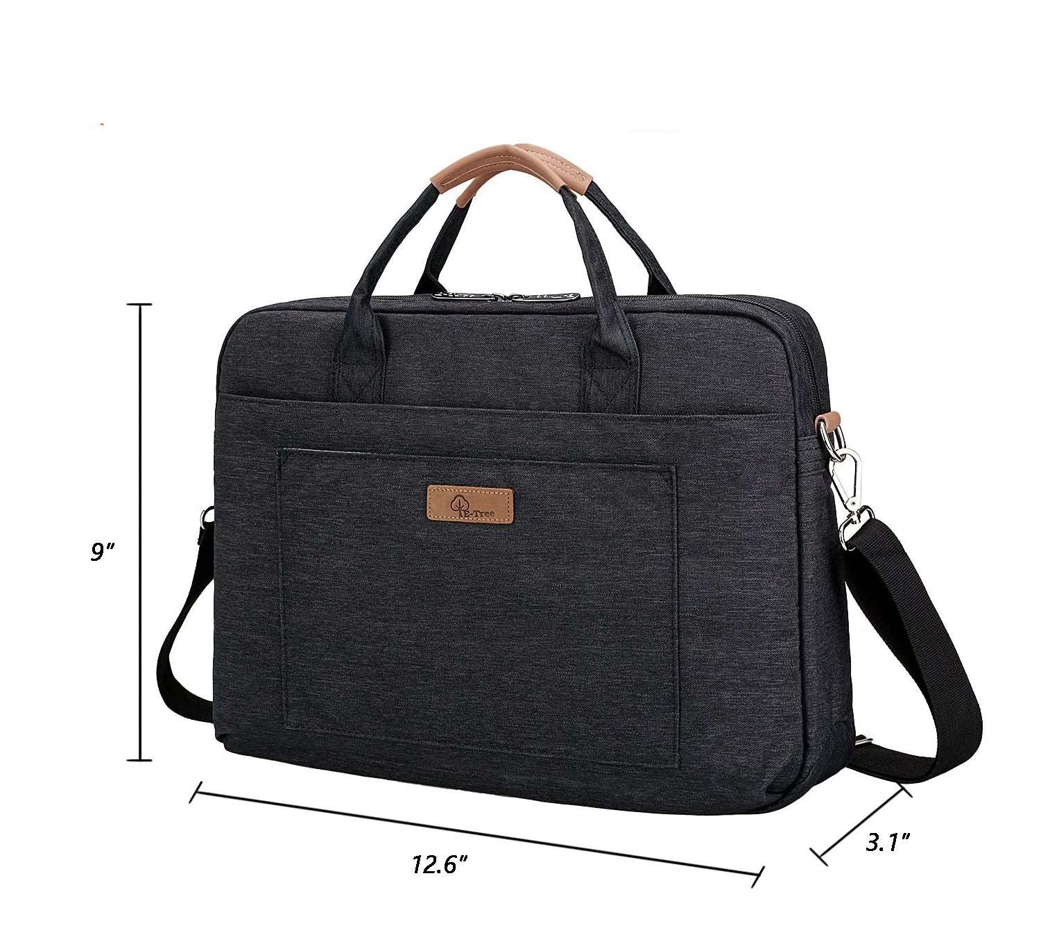 E-Tree Black 15.6 Inch Laptop Bag Stylish Versatile Travel Companion