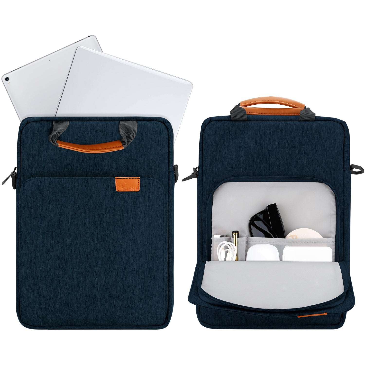 E-Tree 13 inch Blue Laptop Sleeve with Shoulder Strap and Handle